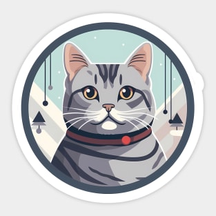 American Shorthair Cat Xmas Ornament Sticker